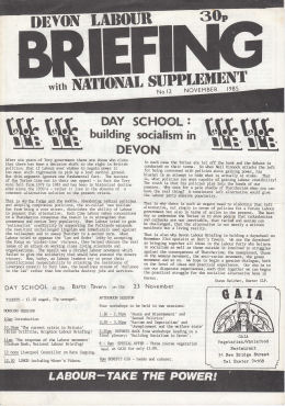 Devon Labour Briefing No.12 Nov 1985