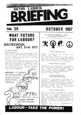 Devon Labour Briefing No.26 Oct 1987