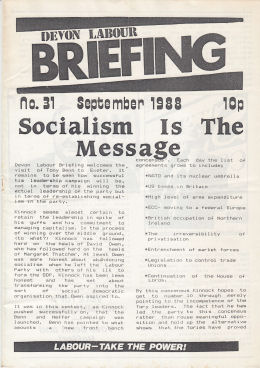 Devon Labour Briefing No.32 Sep 1988