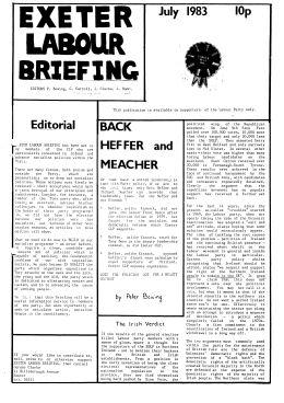 Exeter Labour Briefing No.1 Jul 1983