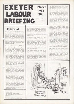 Exeter Labour Briefing No.3 Mar 1984