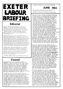 Exeter Labour Briefing No.5 Jun 1984