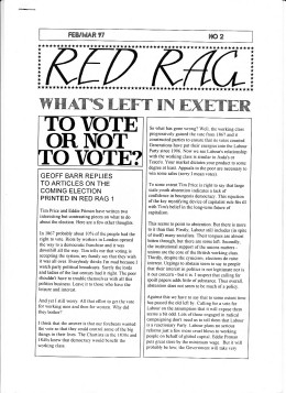 Red Rag newsletter of the Exeter Left